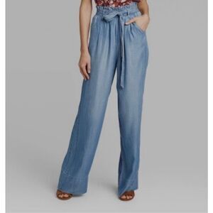 Knox Rose Chambray Wide Leg Lyocell Pants Size S Women’s